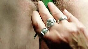 granny slut fucks her hairy pussy hard german style