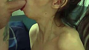 bts with candie cross, my skinny slut deepthroats and spits for rough facial