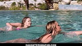 Cute blonde teens Coco Lovelock Chloe Rose swap stepdads Jack Vegas Jason's big cocks