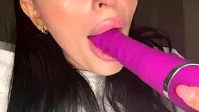 horny british coed teases squirting orgasm in solo webcam toy play