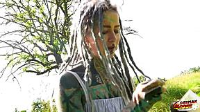 german scout destroys anuskatzz's tattooed ass in rough anal casting