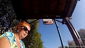 bbw redhead milf hairy bush big ass tits nude public beach underwater