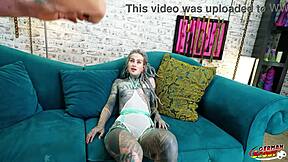 german scout destroys anuskatzz's tattooed ass in rough anal casting