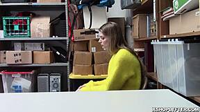 big tits teen spread eagle rammed on office desk by monster cock