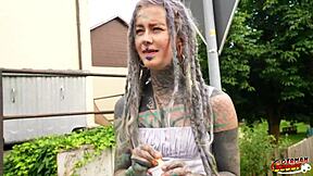 german scout destroys anuskatzz's tattooed ass in rough anal casting