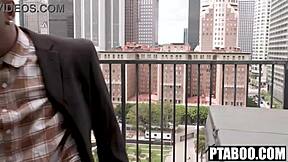 busty petite tessa thomas blows slim's bbc then takes dick deep