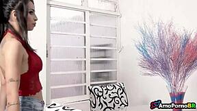 alone with skinny brazilian teen saturday afternoon begs for monster cock anal