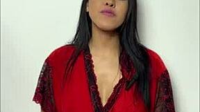 Bia Hot Masturbates Pussy with Huge Toy in Lingerie