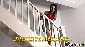 alone with skinny brazilian teen saturday afternoon begs for monster cock anal