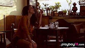 Petite Hungarian Luca Miklosi Strips Bare! Her Hairy Pussy Beckons Playboy Viewers Close.