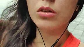 latina struts outdoors with no panties flashing natural tits and pussy