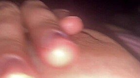 Latina shoves dildo through white panties deep into wet pussy lips closeup