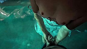 POV poolside slut teases then fucks hard outdoors by the water!