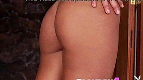 damn curly teen agatha's perfect ass strips naked for playboy