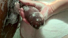 stepdad crams 12-inch monster into stepdaughter's tight shower ass