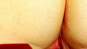 Mature blonde cougar flashes huge meaty shaved pussy lips gape in homemade