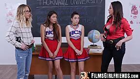 busty cheerleaders lick pussy and scissor turning teens into lesbians 👯‍♀️