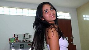 hot morena latina teen babe rides monster cock in tight pussy doggystyle