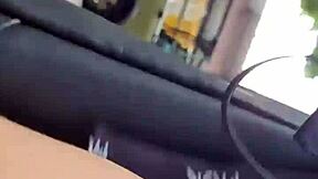 latina struts outdoors with no panties flashing natural tits and pussy