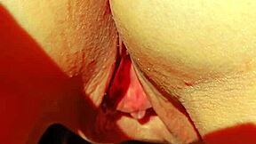 Mature blonde cougar flashes huge meaty shaved pussy lips gape in homemade