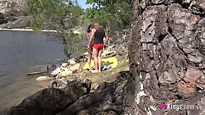 noa meets her date for outdoor lake blowjob doggystyle cowgirl fun