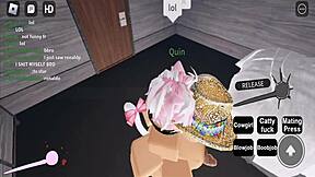 Roblox guy fucks cute girl with blowjob. Hard sex creampie finish.