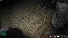 Petite Arab teen sneaks base blowjobs on old army guys?