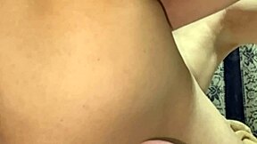 Amateur's shaved pink pussy stretched 282 days post-virginity loss up close