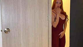 She Caught Me Jerking Off with Her Panties Thought She Was Out