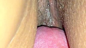 Latina wife's tight hairy pussy gets ripped clothes and dripping creampie close up