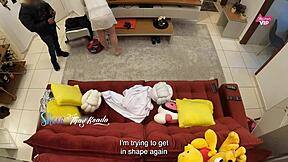 Hot Wife Tempts Delivery Boy Inside. Sofa Seduction Unfolds in Her House.