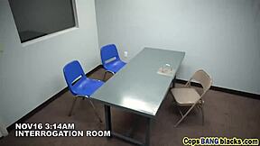 A Black Dude Licks Shaved Pussy of Uniformed Female Cops in Hardcore Interracial Group Sting