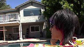 hot blonde milf flirts skinny teen into orgasmic pussy massage