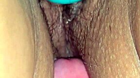 Latina wife's tight hairy pussy gets ripped clothes and dripping creampie close up