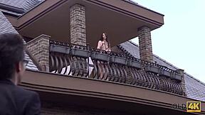 wow sexy young czech lassie rides older boyfriend's cock after long trip!