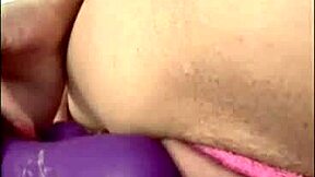 Colombian Latina Masturbates Hard with Her Juicy Dildo Toy