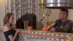 i'm skinny russian teen chatting with boyfriend's dad then he fucks me hard all day long