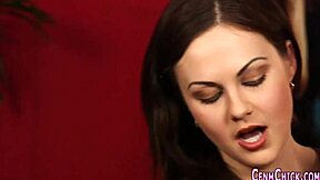 Clothed domina bangs humiliated dork senseless