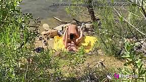 noa meets her date for outdoor lake blowjob doggystyle cowgirl fun