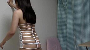 japanese natural tits girl swaps no bra dress thong for micro bikini