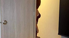 She Caught Me Jerking Off with Her Panties Thought She Was Out