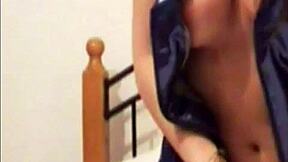 Brunette Babe Teases New PVC Panties in Lingerie Show