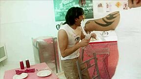 Milf Waitresses Diana Gold Eva Mercedes Suck Monster Cocks Facial Cumshots in FFMM Food Foursome Interracial Shaved Pussies Heels