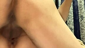 Amateur's shaved pink pussy stretched 282 days post-virginity loss up close