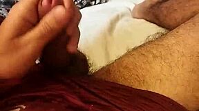 brazilian skinny babe spreads legs wide in bedroom, moans loud jerking huge cock solo homemade