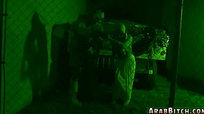 Petite Arab teen sneaks base blowjobs on old army guys?