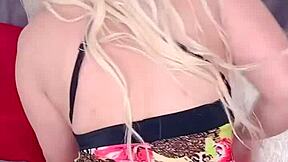 Oily big tit blonde talks dirty spanish while fingering naked wet pussy!