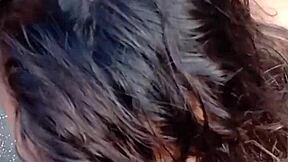 Brazilian babe sucks cock then offers pussy on outdoor balcony