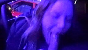 Teasing flashing then slurping his hot cum load!