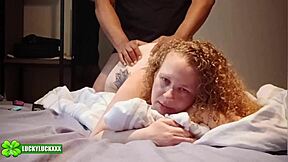 lucky gurl kween bunny b's fat ass takes bbc doggystyle on bed